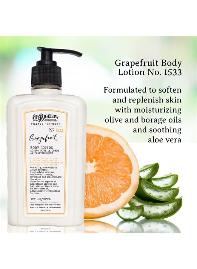 C.O. Bigelow Apothecary Duo - Grapefruit Hand Care, Hand Soap & Lotion Gift Set of Two - Skin Care for Dry Skin with Moisturizing Lotion & Liquid Hand Wash - 10fl oz Each