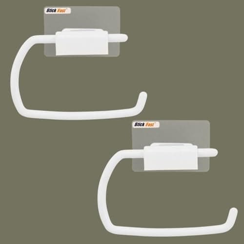 SF - Stick Fast Self-Adhesive Toilet Paper Holder With 3M Sticker For Wall Mount Tissue Paper Roll Dispenser For Kitchen & Bathroom (Pack Of 2, Snow White)