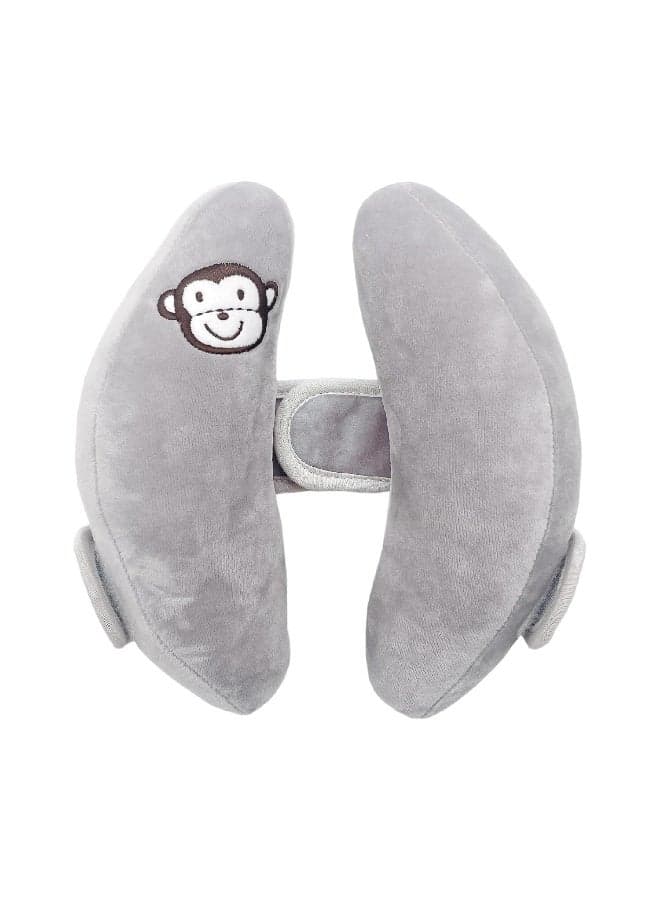 Baby Travel Pillow, Adjustable Head Neck Pillow for Infant Car Seat, Stroller Headrest Pillow for Infants, Banana Travel Headrest Pillow, Comfortble Toddler Neck Pillows for Pushchair, Gray