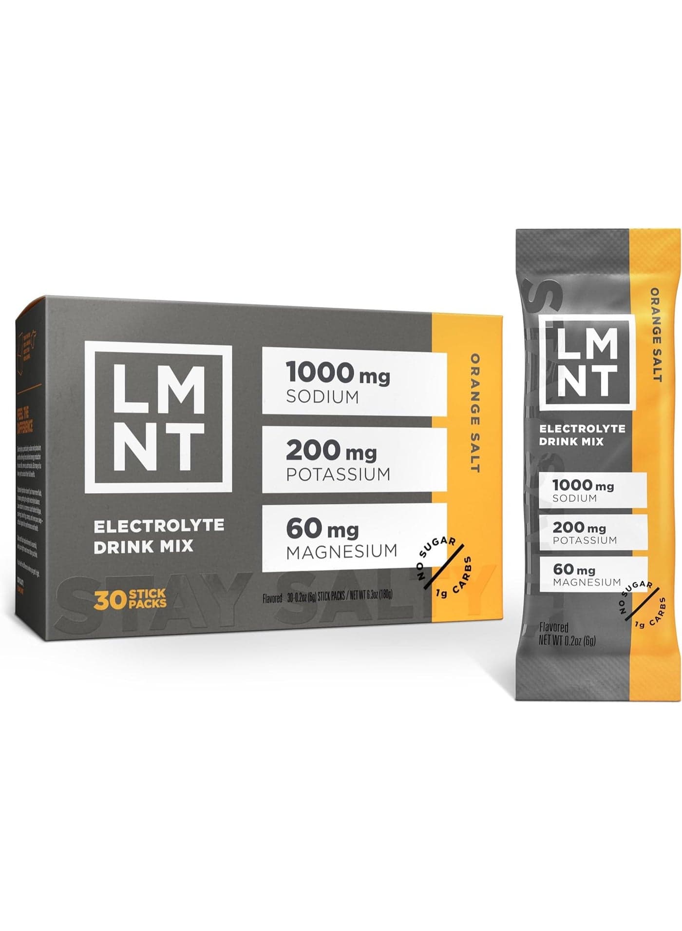 LMNT Zero Sugar Electrolyte Drink - Orange Salt - 30 Count