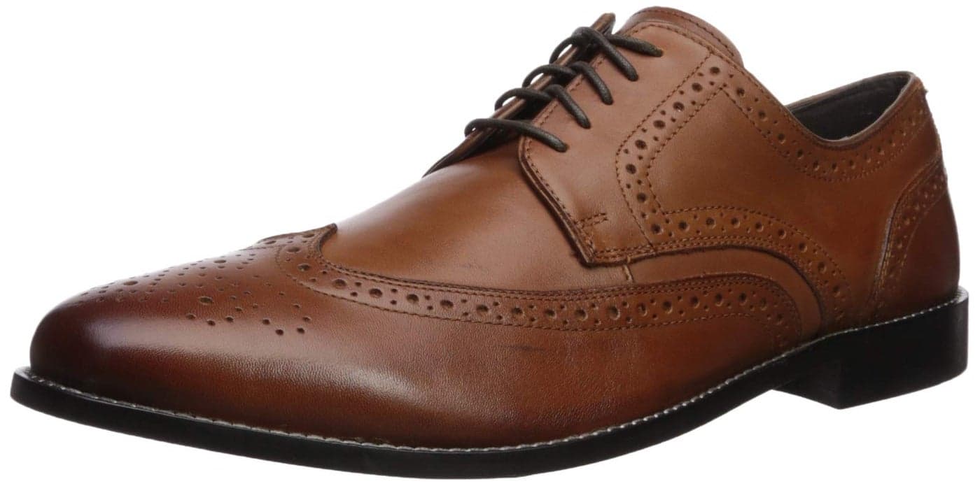 Nunn Bush Mens Nelson Wing Tip Oxford Dress Casual LaceUp Cognac 85 Wide