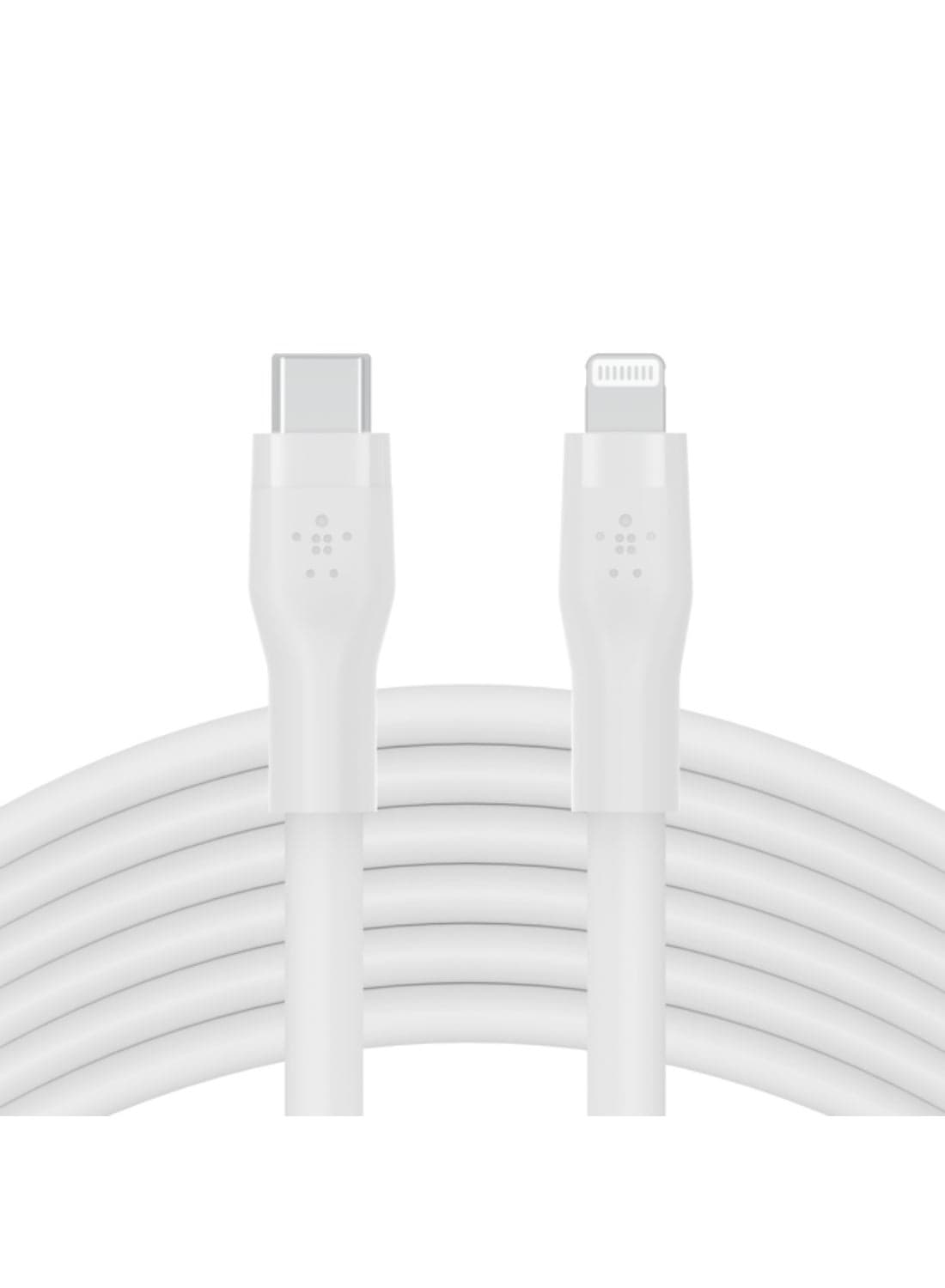 BoostCharge Flex Silicone USB Type C to Lightning Cable (3M/10ft), MFi Certified 20W Fast Charging PD Power Delivery for iPhone 14/14 Plus, 13, 12, Pro, Max, Mini, SE, iPad and More White