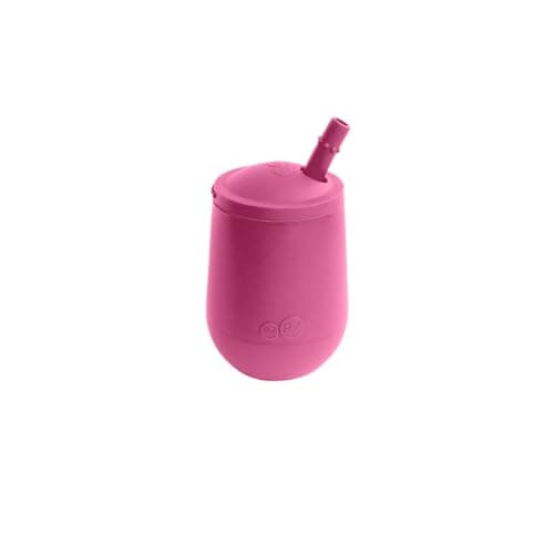 ezpz Mini Cup + Straw Training System - 100% Silicone Training Cup for Infants + Toddlers/Baby - Designed by a Pediatric Feeding Specialist - Non-Slip, Weighted Base & Tactile Bumps - 9 Months (Sage)