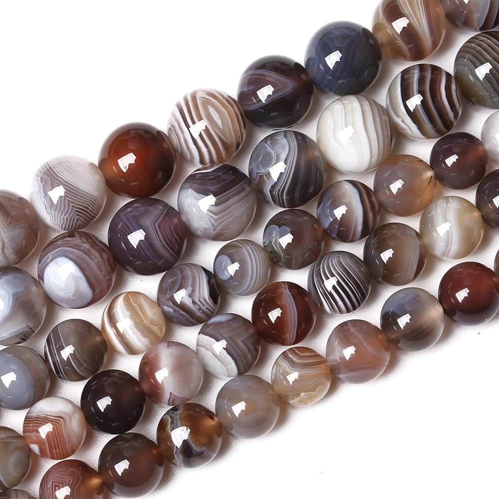 8MM 46PCS AAA Natural Botswana Sardonyx Agate Gemstone Beads for Jewelry Making Crystal Energy Stone Healing Power DIY Bracelet Necklace 15 Botswana Sardonyx Agate 8mm