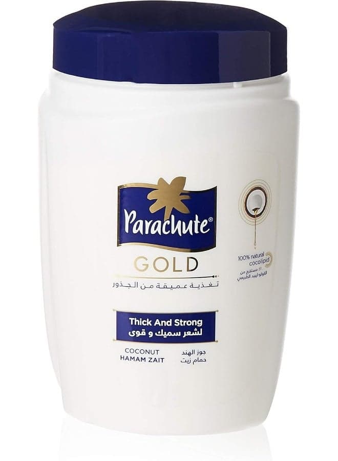 Parachute Gold Hot Oil Hair Mask For Thick and Strong Hair | Hammam Zait Enriched with Cocolipid | Hair Treatment Mask - 1000ml
