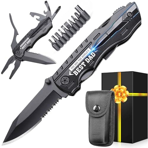 Fathers Day Dad Gifts from Daughter Wife Son - Gifts for Dad, YOU ARE THE WORLD’S BEST DAD Multitool Knife - Dads Birthday Gift, Fathers Day Dad's Gift for Husband, Men - Christmas Dads Presents