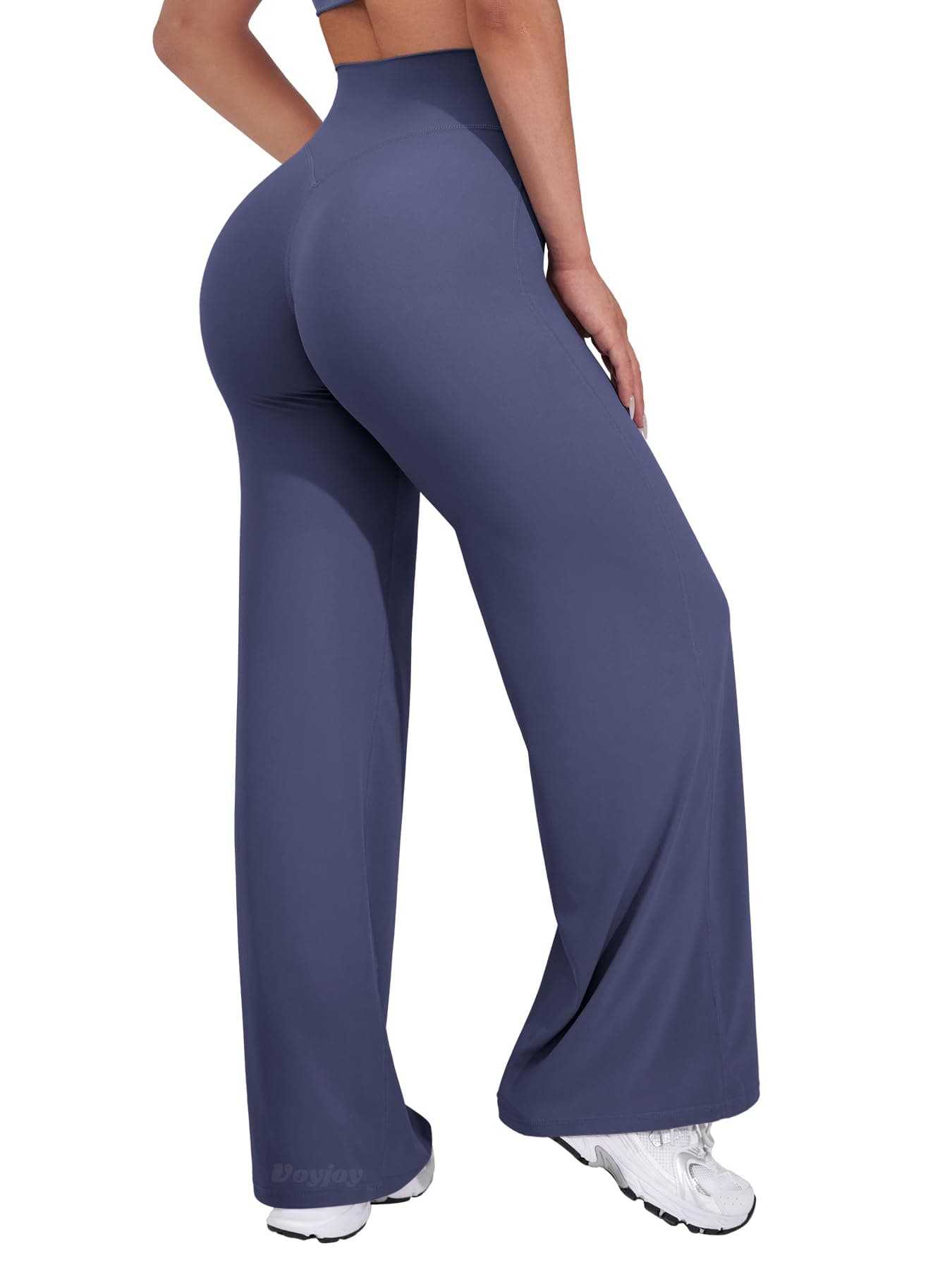 VOYJOY Straight Leggings Bottoms Wide Leg Pants for Women 29"/ 31.5"/33"/35" High Waist Stretch Casual Sweatpants Deep Cobalt