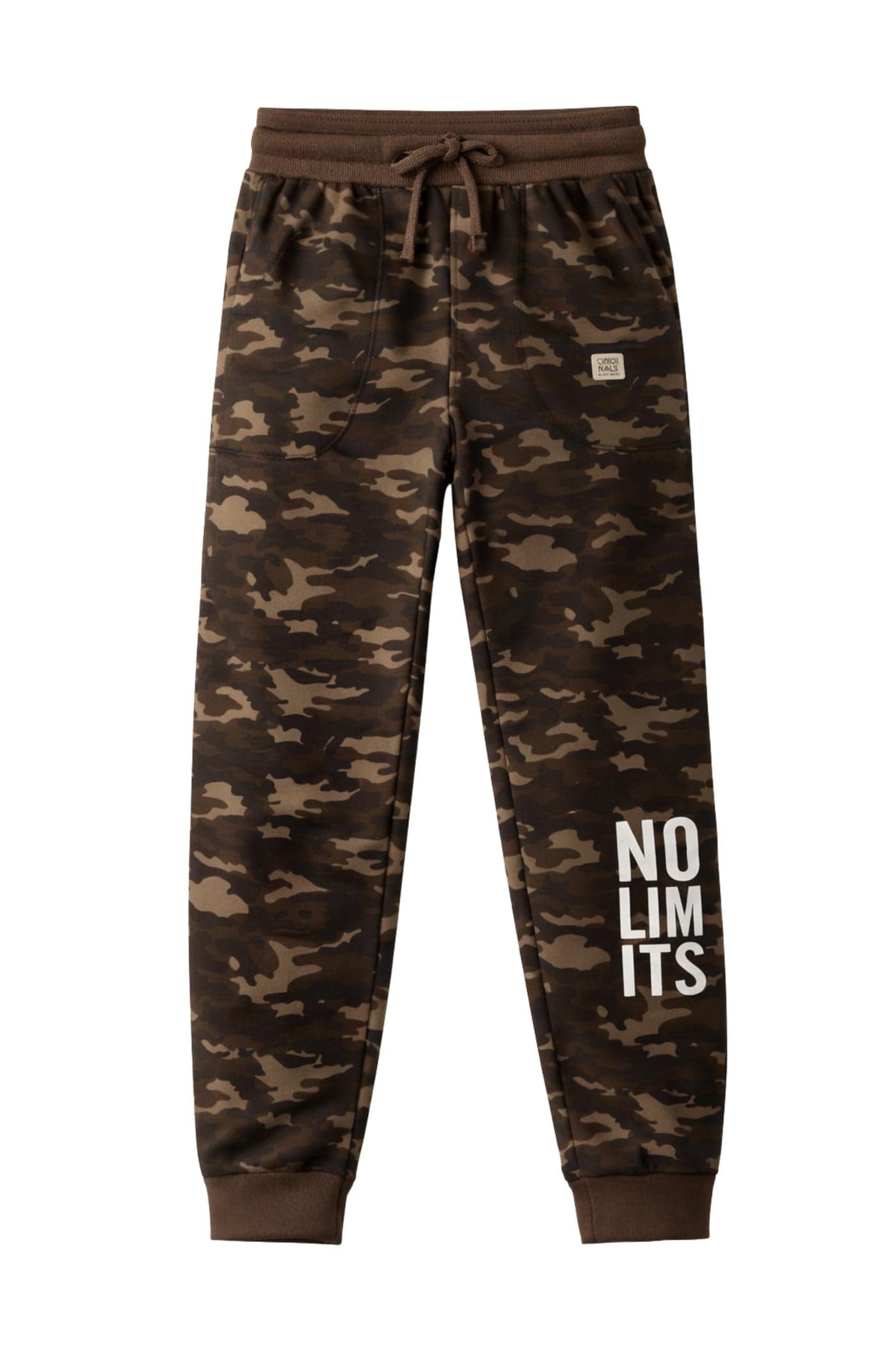Alan Jones Clothing Boys Camouflage Joggers Trackpant | Ribbed Waist & Bottom Hem | Drawstring Closure | Regular Fit (Khaki_ 15-16 Years)