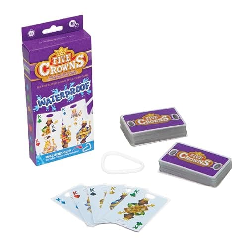 Five Crowns Waterproof Cards Games Pool Summer Toys Pool Games Family Game Night The Game isnt Over Until The Kings Go Wild 5 Suited Rummy Style Card Game Ages 8