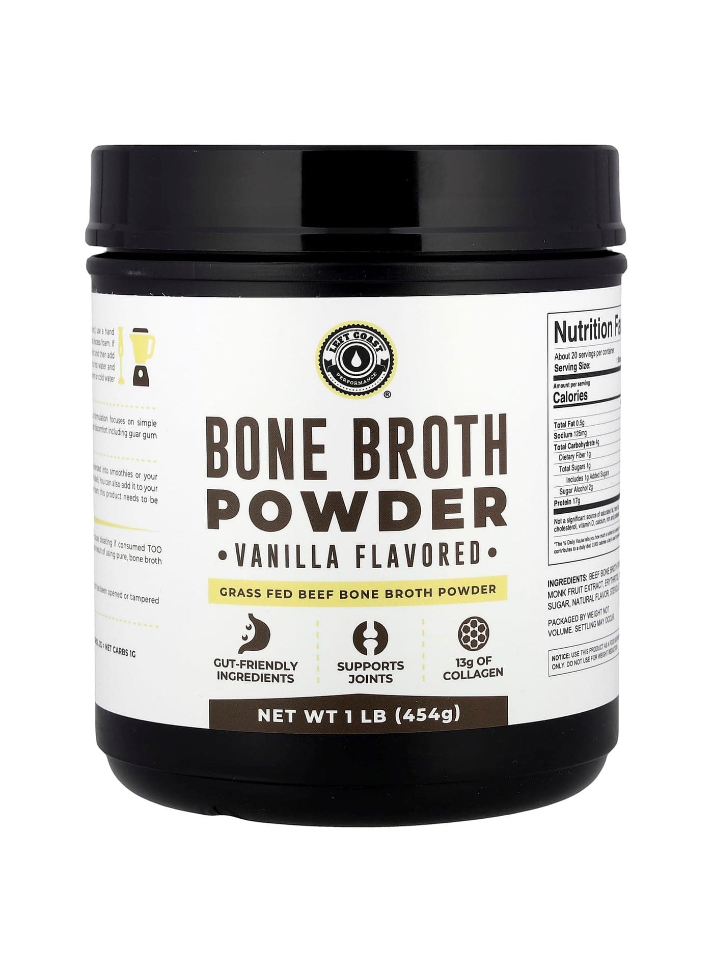 Bone Broth Powder, Vanilla, 1 lb (454 g)
