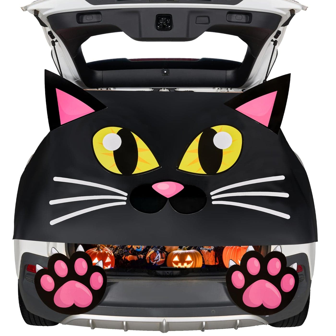 JOYIN Halloween Trunk or Treat Car Decorations Kit Halloween Cute Cat Stickers Car Black Decorations for SUV Archway Garage Door Haunted House Outdoor Outside