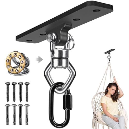 Ceiling Mount Swing Hanger with Bearing 900 LB Capacity Heavy Bag Hanger Stainless Steel Hanging Chair Mount 360° Swing Hardware for Aerial Silks, Punching Bag, Gymnast Ring