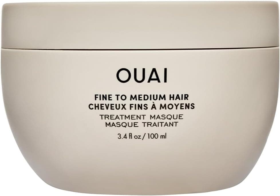 OUAI Fine to Medium Hair Treatment Masque Travel Size Hair Mask for Hair Repair Hydration and Shine With Shea Butter Keratin and Panthenol Paraben Phthalate and Sulfate Free Hair Care 100ml