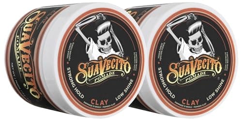 Suavecito Pomade Firme Clay 4 oz 2 Pack Strong Hold Hair Clay For Men Low Shine Matte Hair Clay Pomade For Natural Texture Hairstyles