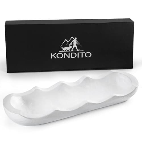 Kondito Wavy Edge Wooden Dough Bowl for Decor 16" L Lightweight Paulownia Wood Hand Carved Decorative Wooden Farmhouse Fruit Bowl, Home Decoration Centerpiece, Table Display Bowl