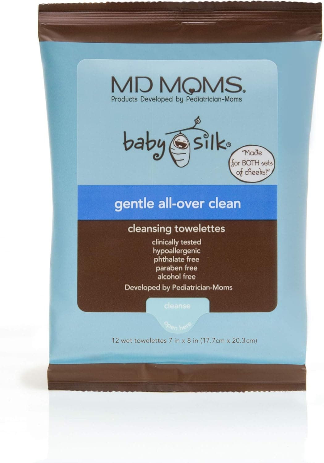 Baby Wipes by MD Moms Sensitive Eczema Approved Hypoallergenic Cleansing Towelettes for Sensitive Skin 12 ct Travel Pouch