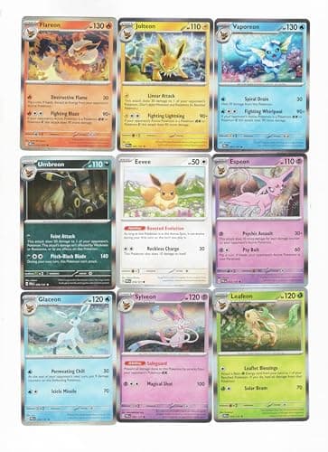 Umbreon Sylveon Espeon - Prismatic Evolutions Eevee 9 Card Lot Jolteon Flareon Vaporeon – 059/13