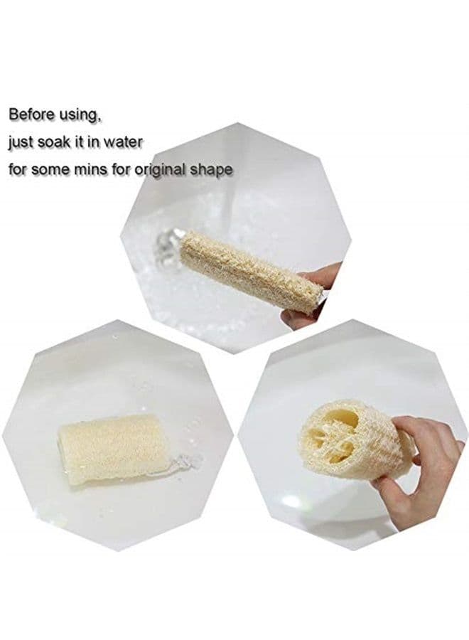 5" Natural Loofah Exfoliating Body Sponge Scrubber for Skin Care in Bath Spa Shower Pack of 4