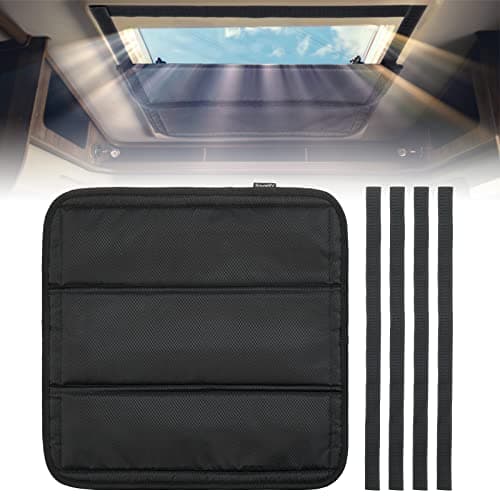 BougeRV RV Skylight Vent Cover, Foldable Both-Sided Aluminum Film RV Dome Insulation 25''×16'', Fits 14" x 22" RV Skylight Opening, Trailer Blackout Sunshade with Magnetic RV Accessories RV Parts