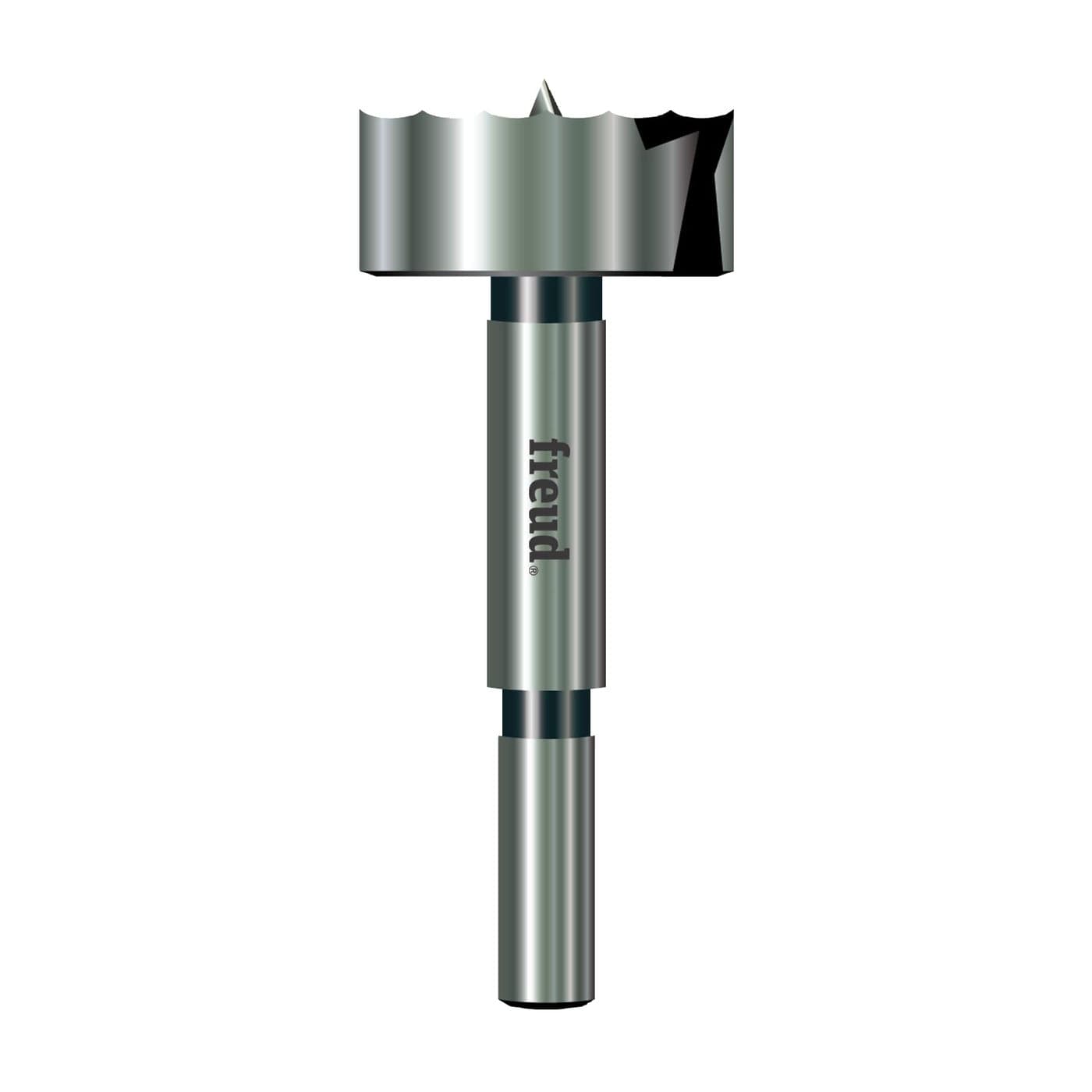 Freud Precision Shear Serrated Edge Forstner Drill with Steep Angled Cutting Edges for Bottom Pocket and Overlapping Holes 138 Diameter 38 Shank 312 Length PB010