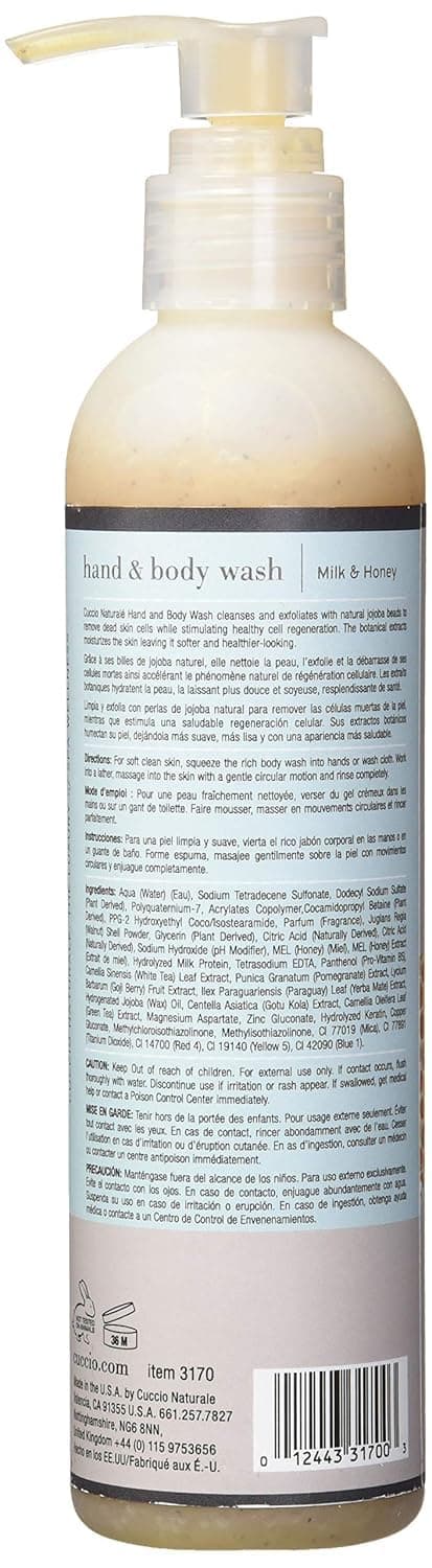 Cuccio Body Butter Wash, Milk and Honey, 8 Ounce