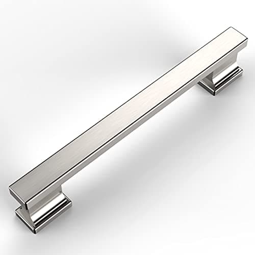 Amerdeco 10 Pack Brushed Satin Nickel Cabinet Pulls 5 Inch(128mm) Hole Centers Kitchen Cabinet Handles Cabinet Hardware Kitchen Handles for Cabinets Cupboard Handles Drawer Pulls
