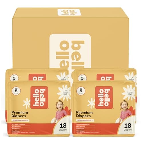 Hello Bello Diapers Size 5 27 lbs Flower Child 72 Count Value Pack of Premium Disposable Baby Diapers Hypoallergenic with Soft ClothLike Feel