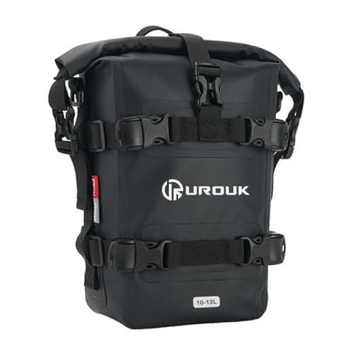 UROUK 10-12L Waterproof Motorcycle Bumper Bag Motor Crash Bar Bag Side Frame Pannier Bag Tail Seat Bag with Shoulder Strap - Essential Riding Gear for Motorcycles