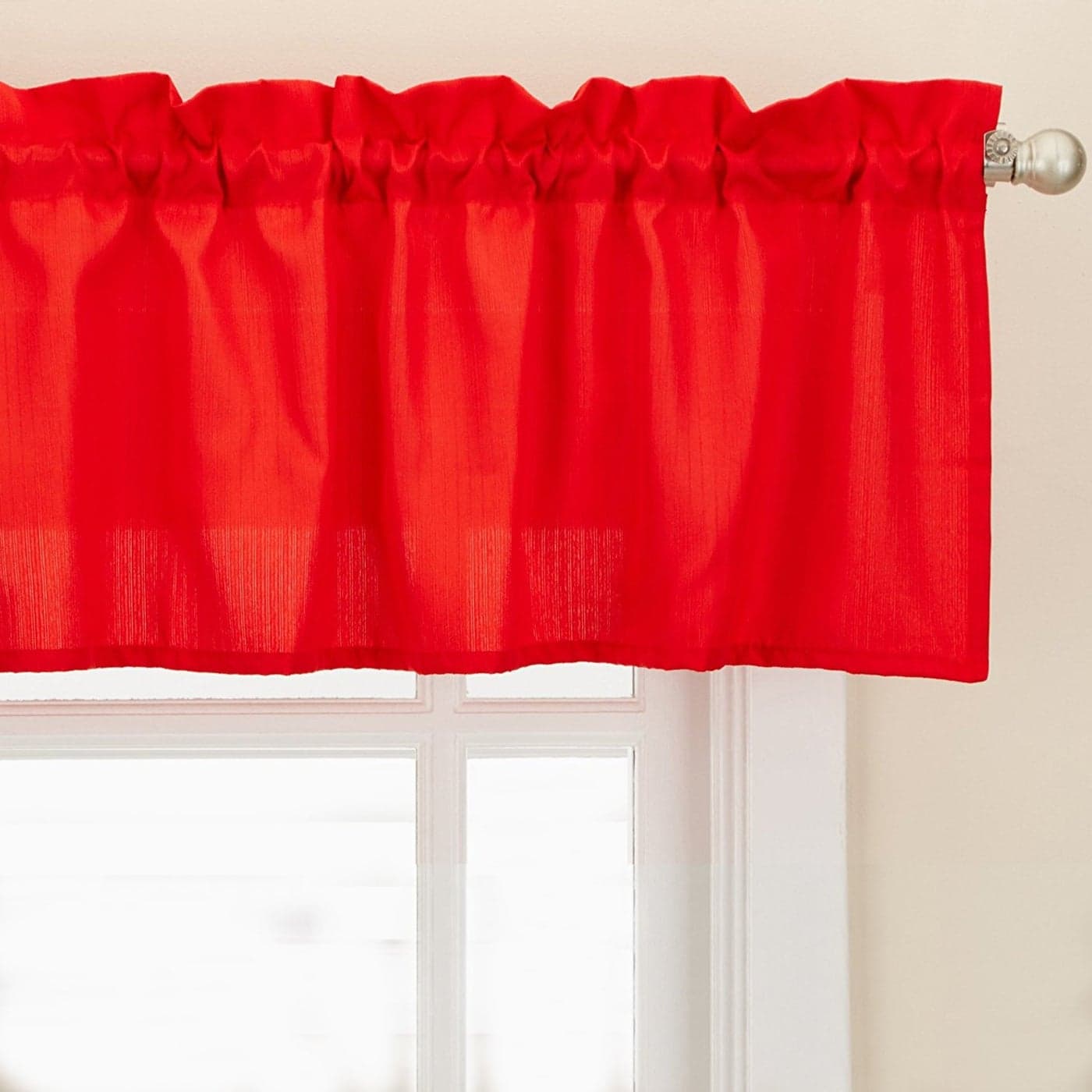 Sweet Home Collection Kitchen Window Tier Swag or Valance Curtain Treatment in Stylish and Unique Patterns and Designs for All Home Dcor Ribcord Red