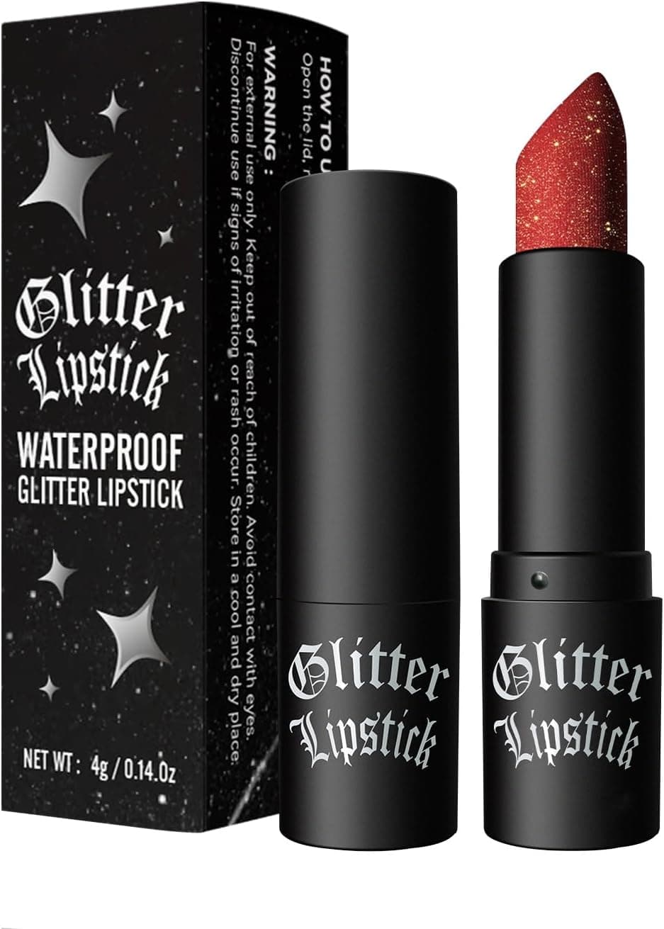 Glitter Lipstick Sparkling Shine Lip Gloss Waterproof Matte Metallic Finish