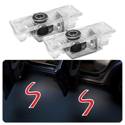 2Pcs Car Door Lights Projector for ClubmanCountrymanPacemanSportsCooper R55 R56 R57 R58 R59 R60 R61 F55 F56 F57 Car Accessories Ghost Shadow Welcome LED Puddle Lights Red S