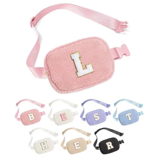 YOOLIFE Christmas Gifts for Teen Girls Kids - Birthday Gifts for 3 4 5 6 7 8 9 10 Year Old Girl, Stocking Stuffers for Girls Kids, Initial Fanny Pack Belt Bag Purse, Pink L