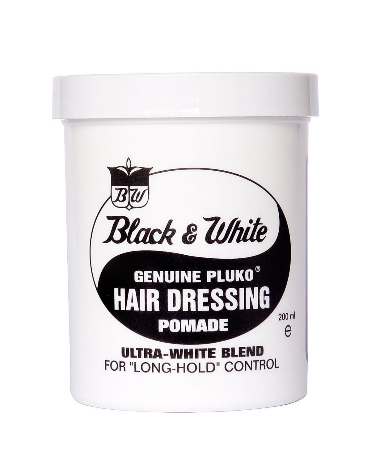 Black White Genuine Pluko Hair Dressing Pomade Ultra White Blend 200Ml