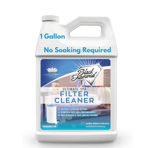 Ultimate Spa Filter Cleaner Fast-Acting Spray. Instant clean for Hot Tub & Pool Filters leaving behind no sticky residue. Prolongs filter life and pool equipment. No soaking. (1-Gallon)