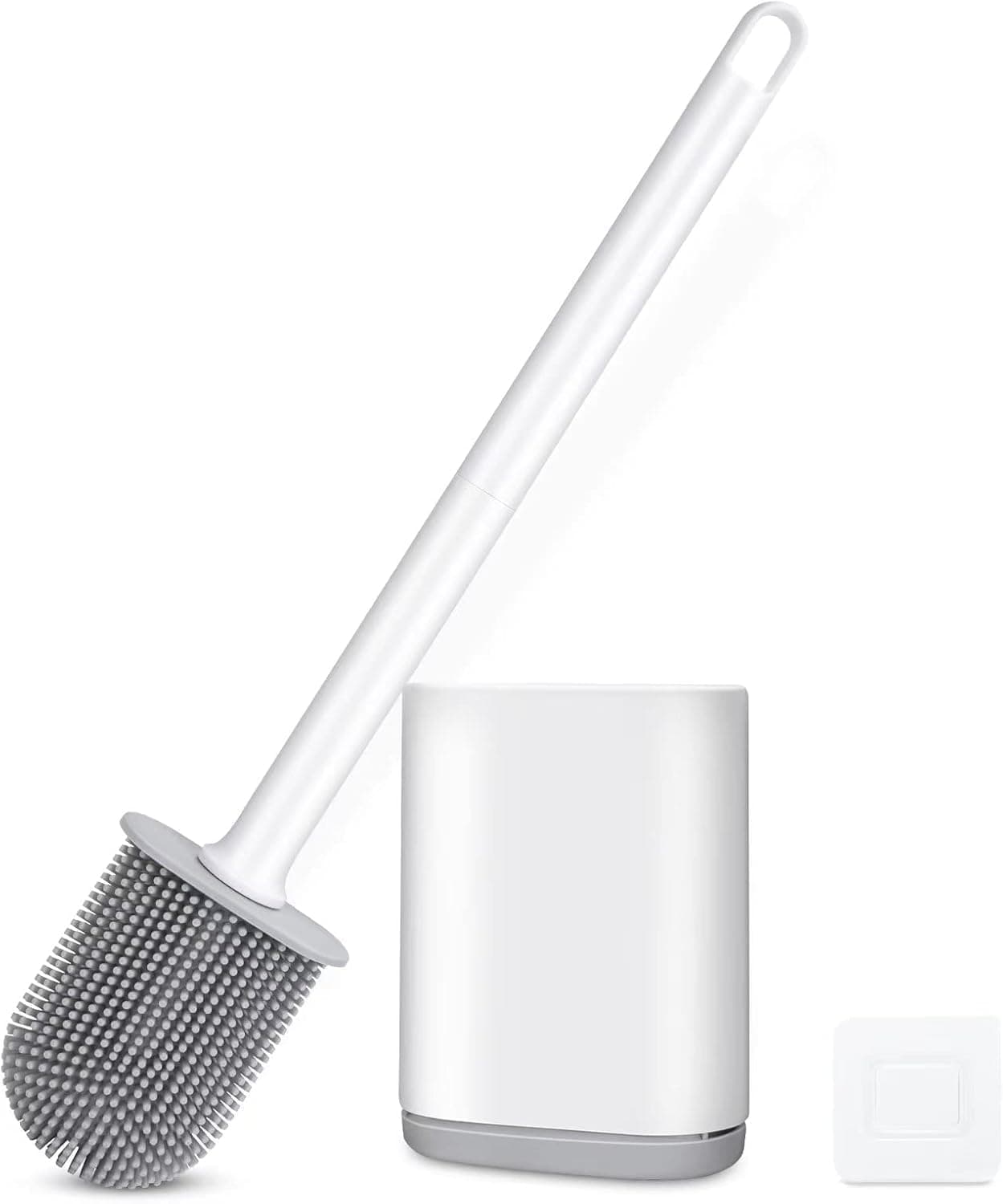 Homedics-ToiletBrush,Silicone Water Drop Toilet Brush and Holder Set, Wall Mounted Deep Cleaning Toilet Bowl Brush for Bathroom ToiletBrush and Holder Set (1, Toilet Brush)