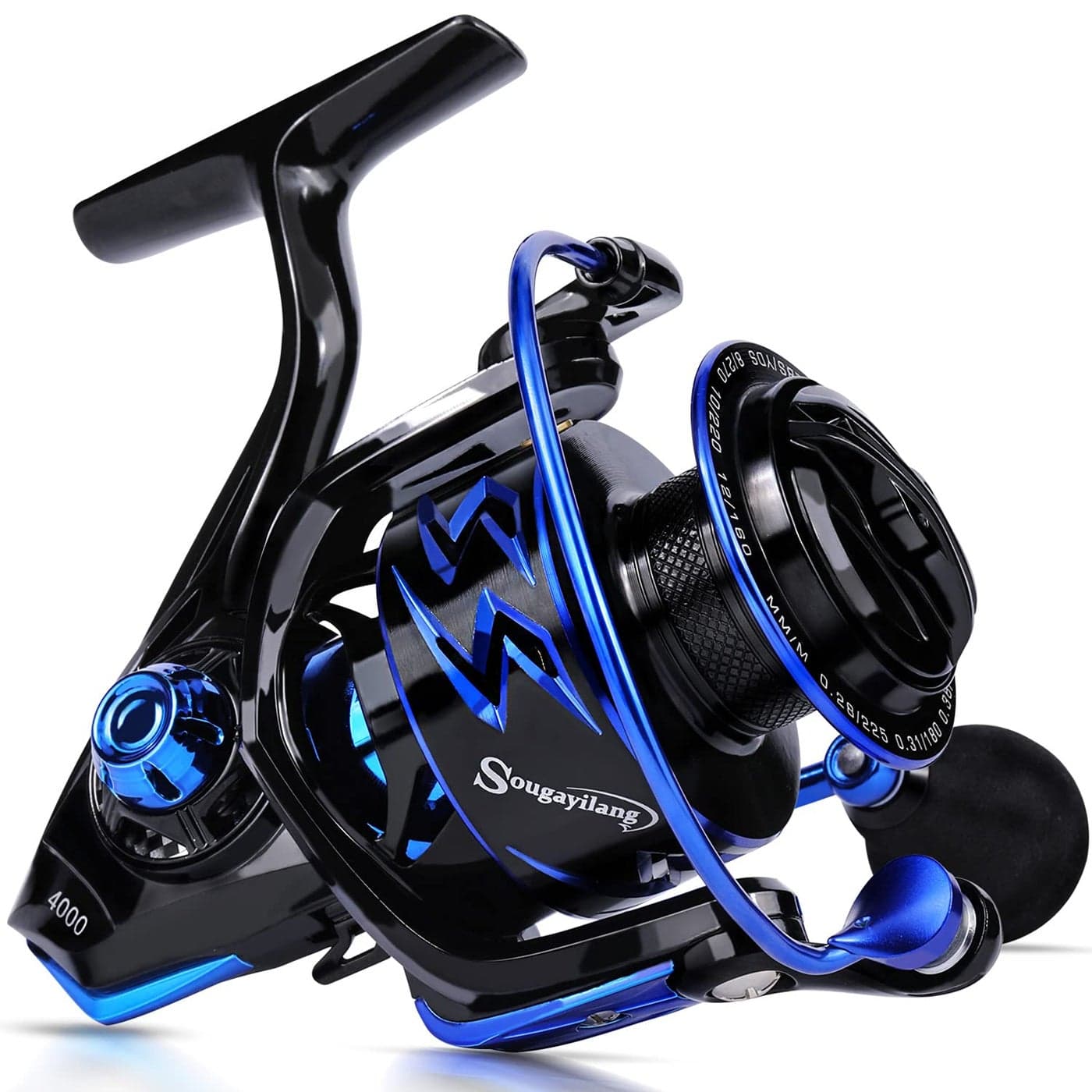 Sougayilang Spinning Reels UltraWeight 62 1 High Speed Gear Ratio Metal Frame and Rotor 12 1 Shielded BB Smooth Powerful Freshwater and Saltwater Spinning Fishing ReelSD3000Blue