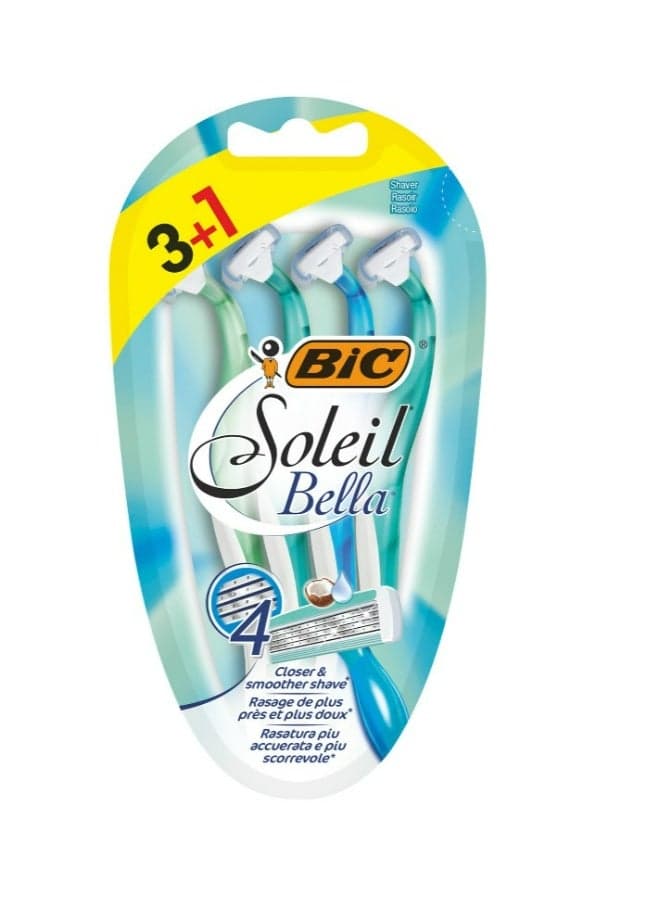 Bic Soleil Bella 4 Blade Disposable Razor For Women 4 pcs
