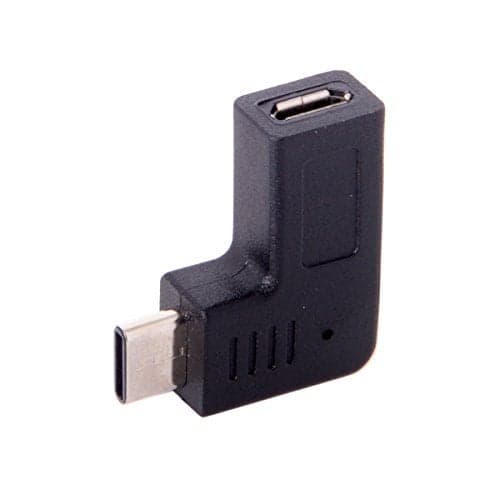Cablecc USBC TypeC Male to Micro USB 20 5Pin Female Data Adapter 90 Degree Angled Type