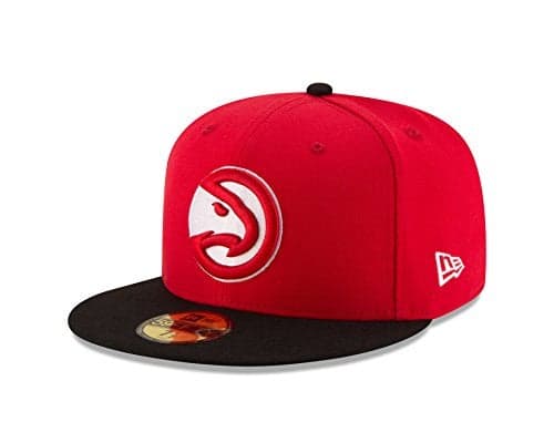 New Era NBA Atlanta Hawks Men's 2-Tone 59FIFTY Fitted Cap, 7.5, Red