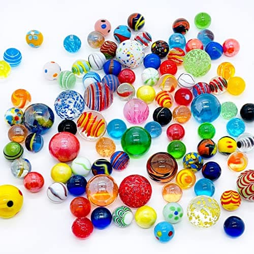 Miutrue 100 Assorted Marbles Bulk Cheap for Kids Ages 4812 Play Marbles Physical Therapy Glow in The Dark Glass Marbles