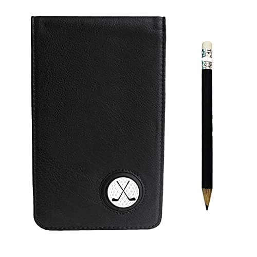Myartte Golf Scorecard Holder Cover Yardage Book Cover with Golf Ball Marker and A Free Pencil 4.5 × 7.5 inches Black Blue Pink Multi-Color