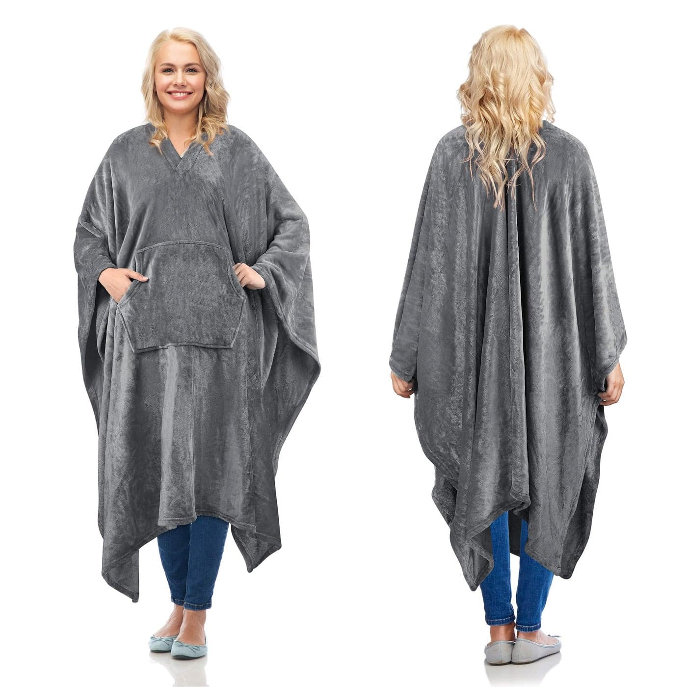 Catalonia Fleece Wearable Blanket Poncho for Adult Women Men Travel Wrap Blanket Cape with Pocket Warm Soft Cozy Snuggly Gift for Her No Sleeves AllSeason