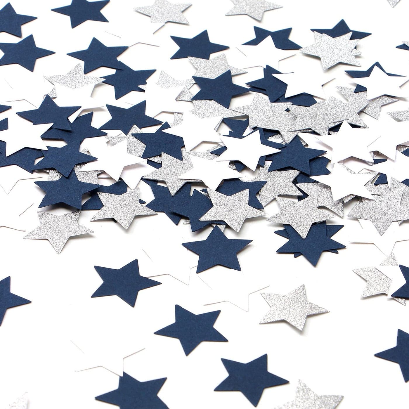 300pcs Navy Blue White Gold ConfettiGlitter Paper decor Twinkle Little Star Table ConfettiBirthday Graduation 2025 Fathers Day Wedding Baby Shower Party Decorations Circle Dots Lasting Surprise