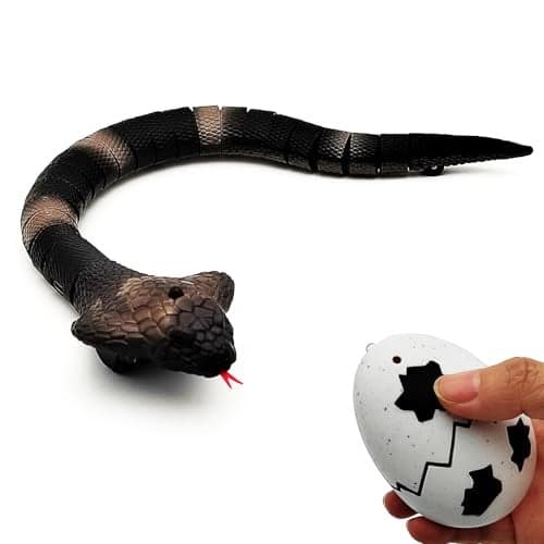 Tipmant Upgrade Remote Control Snake Toy Electric Sensor RC Cobra Realistic Fast Flexible Moving Fake Joke Scary Trick Prank for Pets Cats Dogs Kids Boys Birthday Gifts