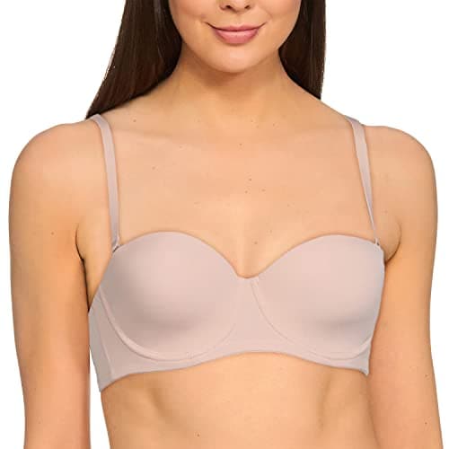 Triumph T-Shirt Bra for Women Wired Padded Multiway Detachable Straps Seamless Women Everyday Bra Moulded Microfibre Support Invisible Underwire Balconette Neutral Beige 32B Pack of 1