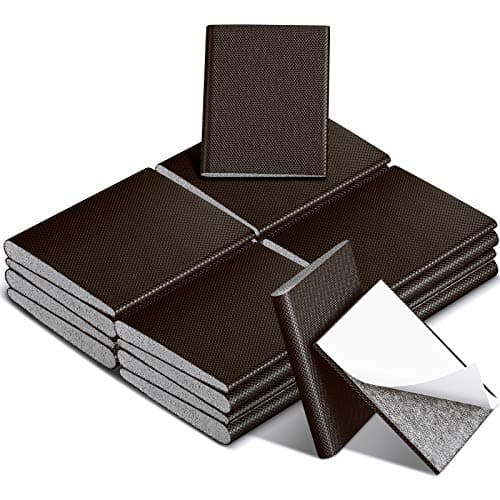 Zonon 32 Pieces Door Corner Seal Weatherstripping Exterior Door Frame Seal Draft Stopper Adhesive Corner Pads for Weather Stripping and Draft Protection (Brown)