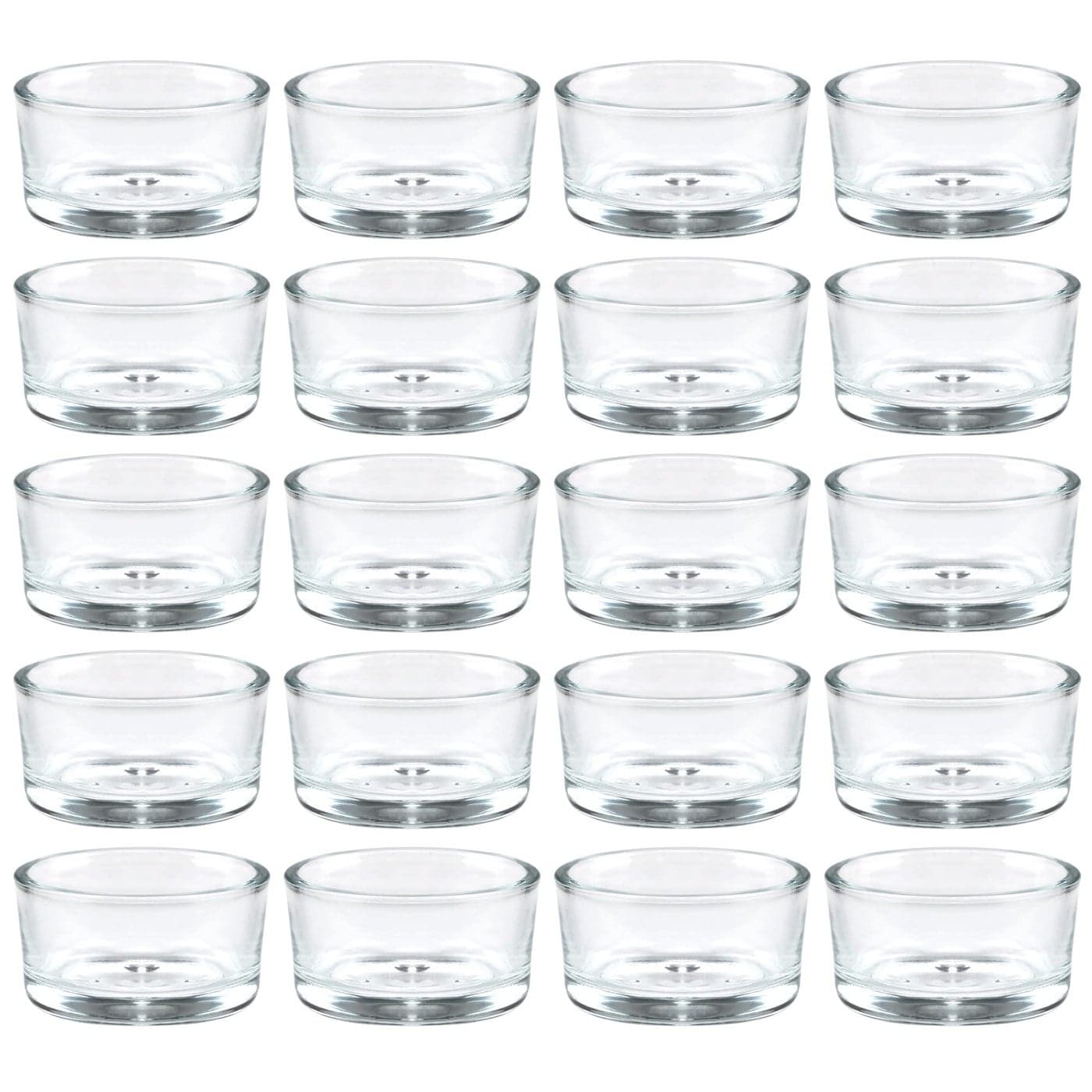 UPlama 36Pack 1 x 2 Inches Clear Glass Tealight Candle HoldersUse for Weddings Parties DinnerWedding Centerpieces and Home Decor