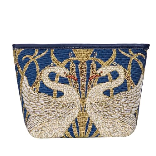 Signare Tapestry cosmetic bag makeup bag for Women with Walter Crane Swan Design (MAKEUP-ART-WC-SWAN)