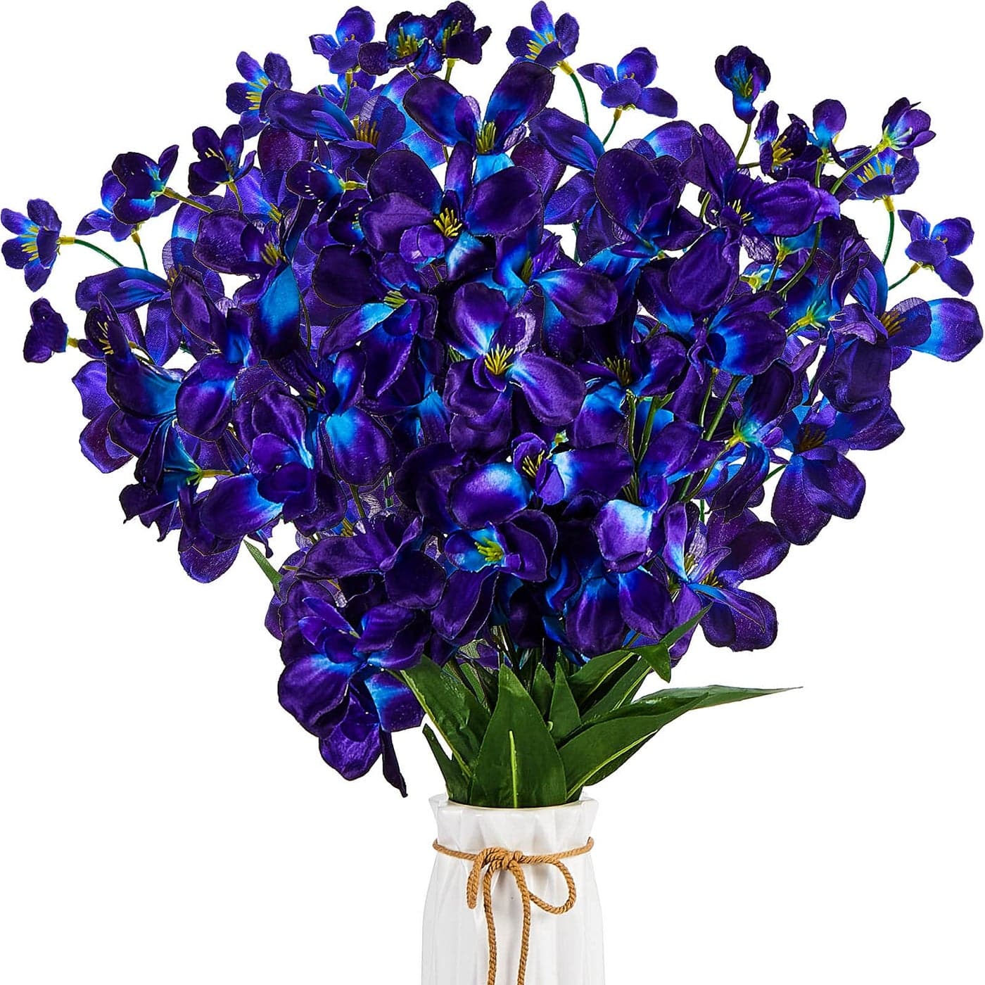 Waydress 8 Pieces 27 Inches Artificial Purple Blue Orchid Faux Flowers Purple Orchids Silk Flowers for Wedding Dinning Home Restaurant Decoration Bridal Bouquet Corsage Boutonniere Wreath Decor