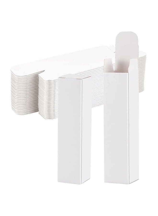 50 Pack White Lipstick Case 0.8x0.8x3.4 Inch Paper Essential Oil Packaging Box, Lip Gloss Packaging Box for Lipstick Bottle Packaging Gift Makeup Tube Storage